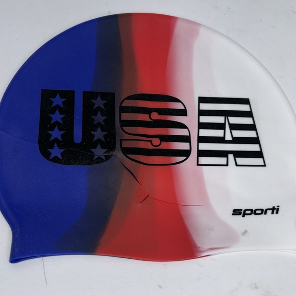 Multi color USA swim cap - Picture 2 of 2